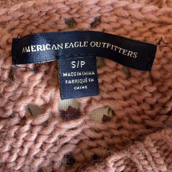 American Eagle Outfitters Open Knit Sweater Blush Pink Size S - Picture 3 of 3